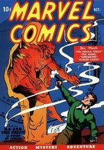 Marvel Comics #1 (Oct. 1939): The issue that first introduced the fictional character. Cover art by Frank R. Paul.