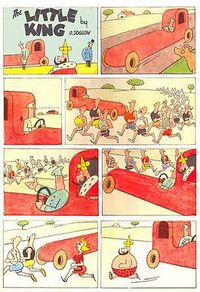 An eight-panel installment of Otto Soglow's long-lived comic strip The Little King