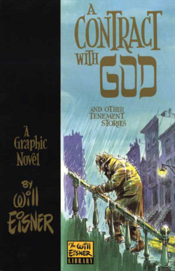 A book cover. In the lower right, a man wearing a trenchcoat and hat climbs a staircase in heavy rain.