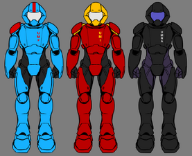 De-facto faction uniforms; left to right: Facilitators, Independents, Non-Aligned