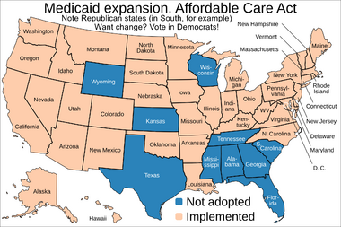 Medicaid expansion map of US. Affordable Care Act.png