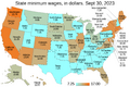 Map of US minimum wage by state.png