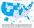 US map. States with higher minimum wage than the federal minimum wage.gif