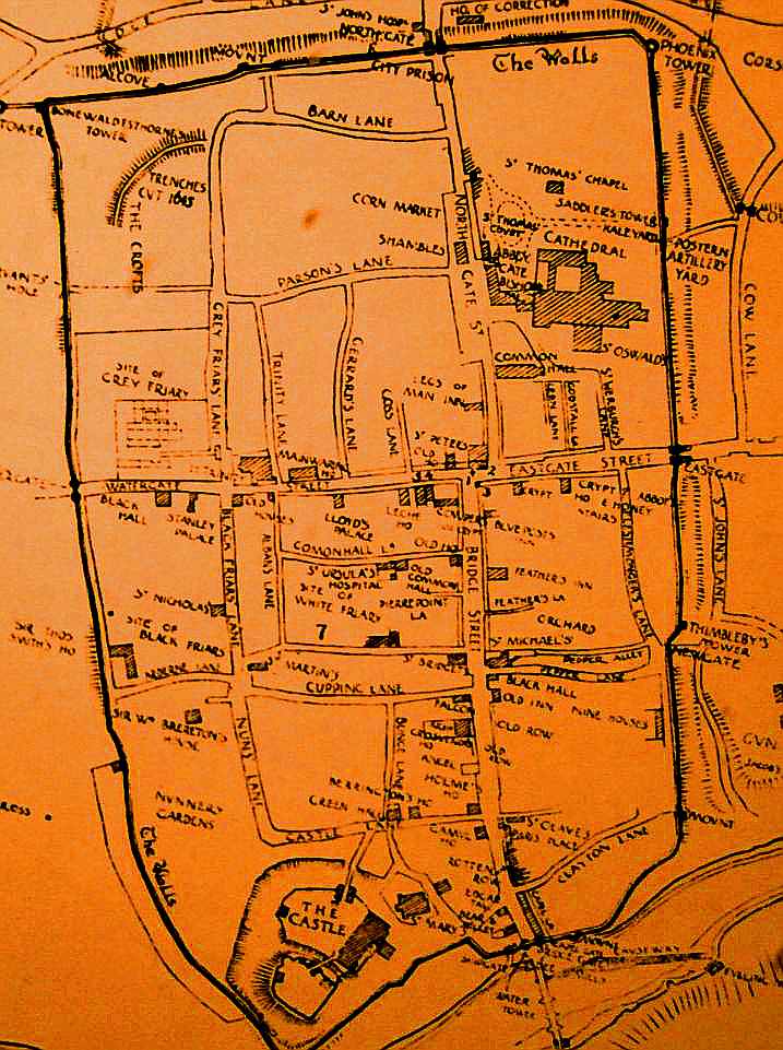 Old map of Chester