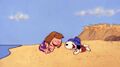 Peppermint patty and snoopy at the beach.jpeg