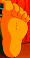 Ben's big foot.