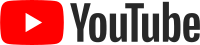 The YouTube logo is made of a red round-rectangular box with a white "play" button inside and the word "YouTube" written in black.