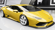 A Lamborghini Huracán LP 610-4 with the Liberty Walk widebody kit installed.
