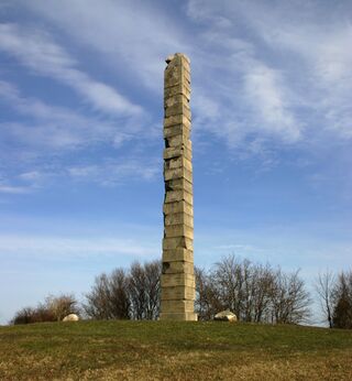 Memorial on Skamlingsbanken between Kolding and Christiansfeld, in Danish Schleswig. Erected in 1863, it was destroyed by the Germans in 1864, and re-raised in 1865.