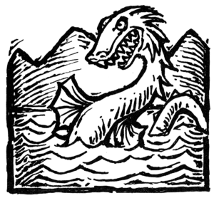 Woodcut illustration of Daranog of the Lake.