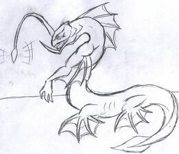 Early Sea Serpent concept (sketch by Agar)