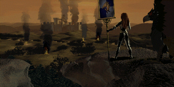 Catherine with Erathia's banner (Steadwick's Liberation  prologue)