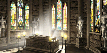 King Nicolas Gryphonheart's tomb in Stonecastle (A Gryphon's Heart  prologue)