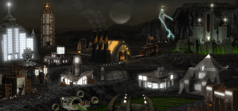Town Screen with Reanimatorium built instead of Lava Basin