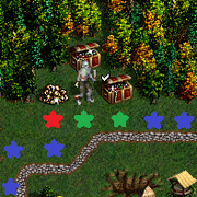Road and monster-guarded cells explained (identical in the HotA Map Editor )
