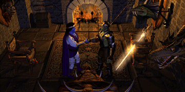 A Gold Dragon head (right) is on Boragus's wall (A Tough Start  prologue)