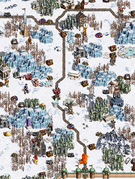 Conflux walls, ice mountains, snowy variants of buildings, Templar and Frost Giant.