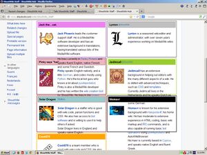 Shoutwiki staff page in Firefox 28.0 in Vector skin.jpg