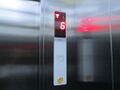 Floor indicator with LED segmented characters.