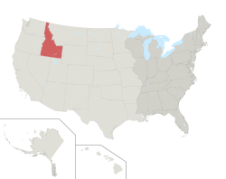 Location of Idaho in the United States