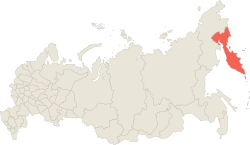 Location of Kamchatka in the Russian DFR