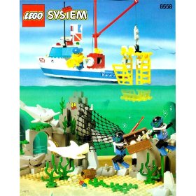 Ships Boats Boys Girls Ocean LEGO Town Minifig YELLOW DIVER'S SHARK CAGE 