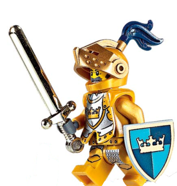 Golden Lego Moc Knight Minifigure With Shiny Gold Armour & Sword