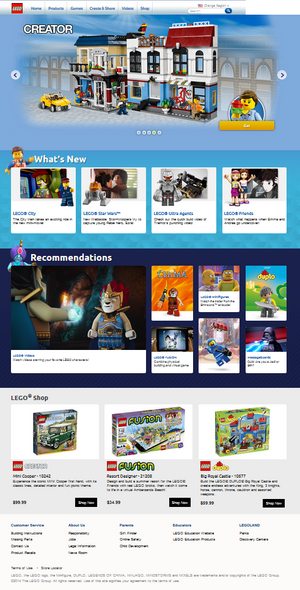 Old cheap lego website