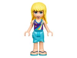 New Lego Friends MiniFigure SANDRA with Sand Blue Skirt & White Vest 41109