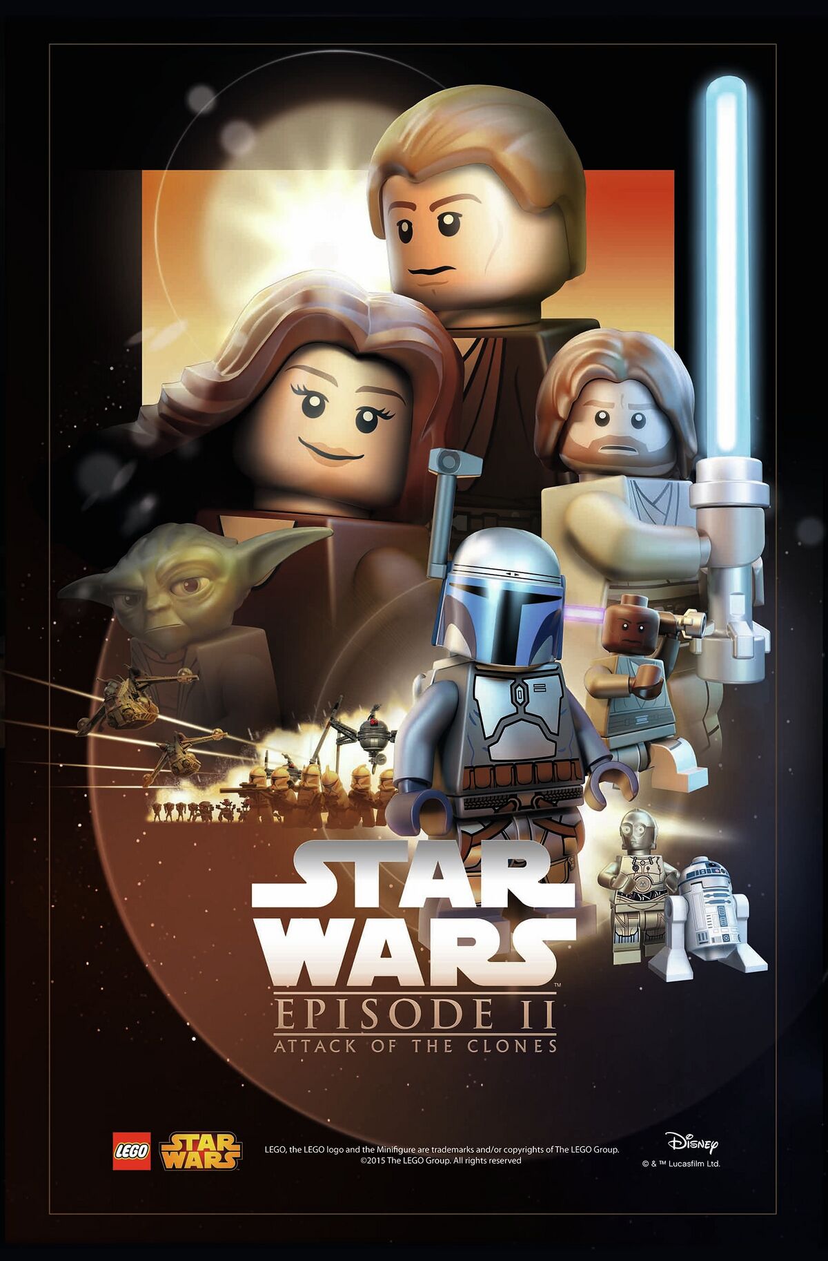 LEGO Star Wars Celebration 2015 POSTER Episode II Attack Of The Clones NEW Exclu 