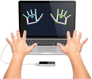 Leap motion controller tracking hand gestures