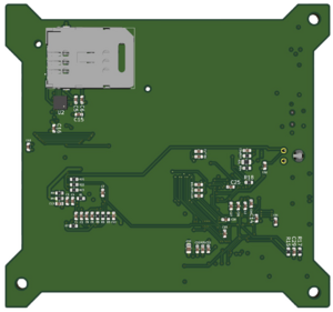 3D rendering of the carrier module PCB