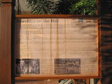 Historical activities on Ann Siang Hill signboard.