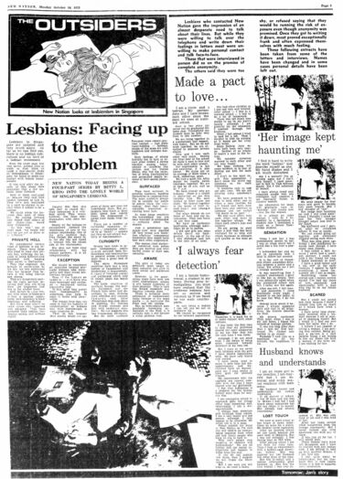 Singapore's first newspaper articles on the lesbian community - S'pore ...