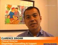 Clarence Singam during an interview on Channel News Asia