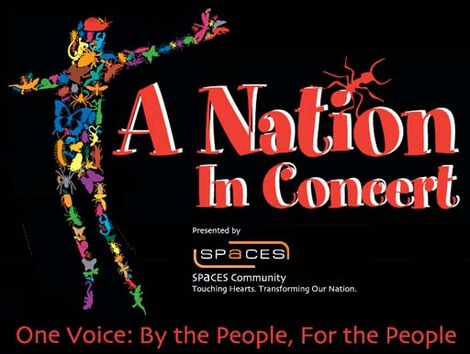 Advertisement for the "A Nation in Concert" charity event.