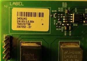 Ambit board label on the Orion 3000 cable modem