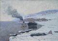 Первый снег на Волге (вторая половина 1930-х, холст, масло)